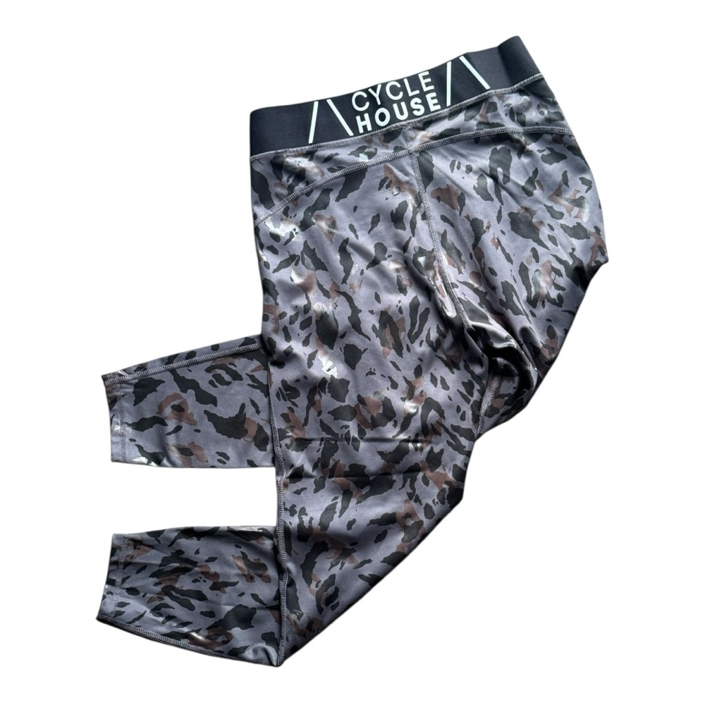 Marika Leopard Print Leggings - Cycle House Black and Gray, Brown